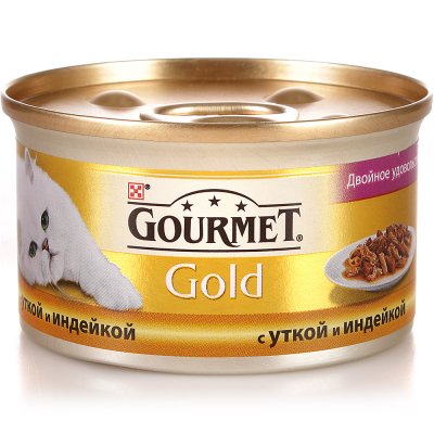 Корм для кошек GourmeT Gold 85г с уткой и индейкой