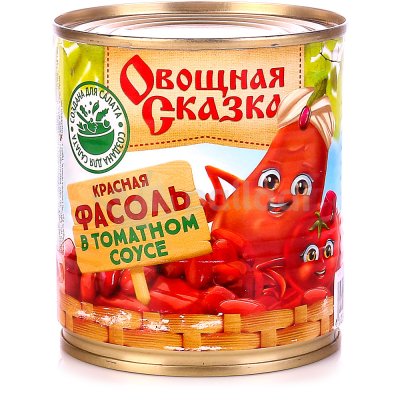 Фасоль Овощная сказка 310г красная в томатном соусе  