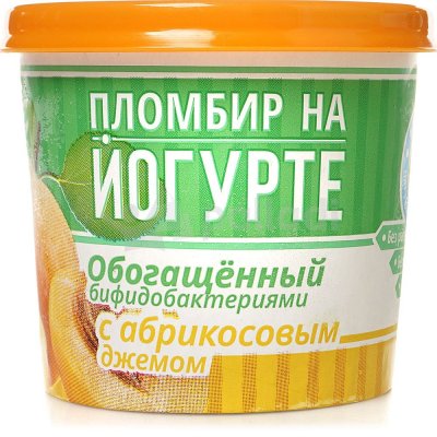 Мороженое Пломбир на йогурте 50г с абрикосовым джемом 1/14