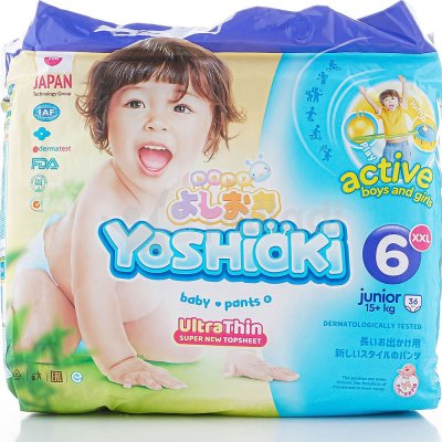 Трусики-подгузники YOSHIOKI ультра тонкие XXL 15+ кг 36шт