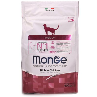 Monge Cat Indoor Superpremium Корм для домашних кошек Курица и рис 400г 5104