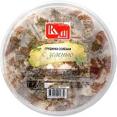 Грудинка соленая 160г КуШ нарезка с зеленью 
