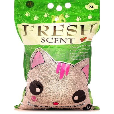 Наполнитель для кошачьих туалетов FRESH Scent 5л комкующийся Яблоко