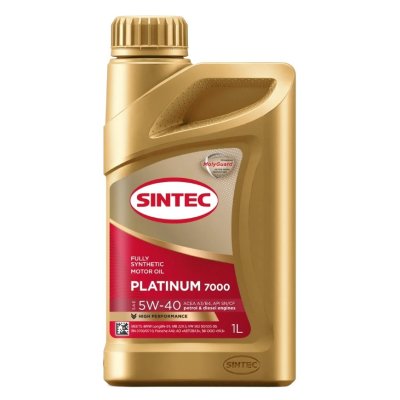 Масло моторное 5W40 A3/B4 SN/CF SINTEC PLATINUM 7000 1л синтетическое
          Артикул: 600138