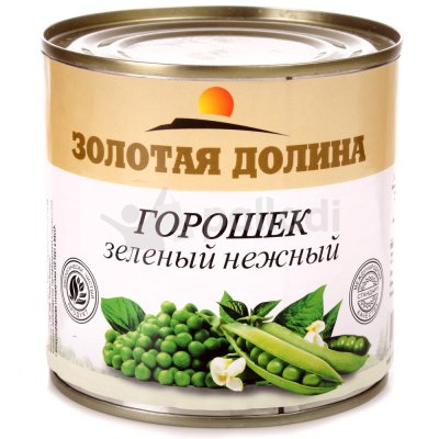 Горошек зеленый Золотая Долина 425г нежный 1/12
