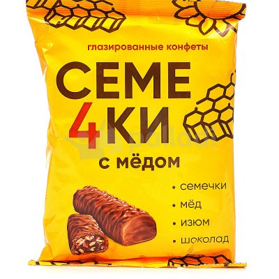 Конфеты Богатырь Семе4ки 170г с мёдом 1/16