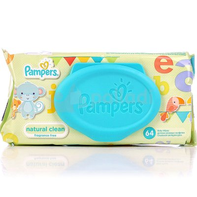 Салфетки влажные PAMPERS Natural clean детские 64шт