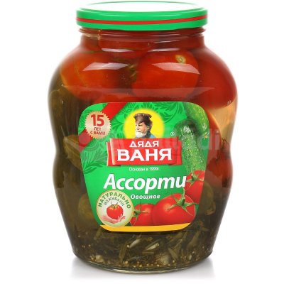 Ассорти Дядя Ваня 1800г ст/б овощное огурцы + томат