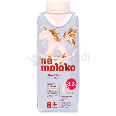 Напиток овсяное Ne Moloko 0,25л 3,2% детское с 8 месяцев