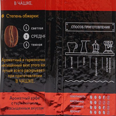 Кофе Черная карта 250г молотый для заваривания в чашке