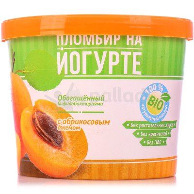 Мороженое Пломбир на йогурте 100г с абрикосовым джемом 1/11