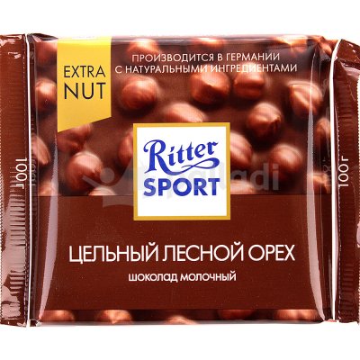 Шоколад Ritter SPORT 100г Молочный с цельным лесным орехом