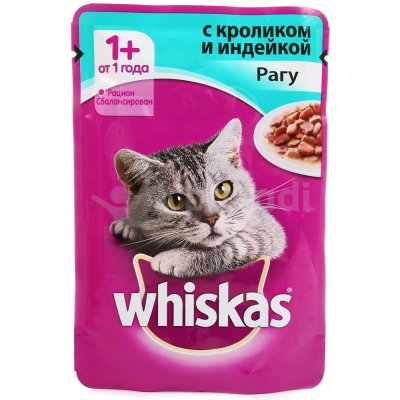 Вискас 85г рагу с кроликом и индейкой от 1 года