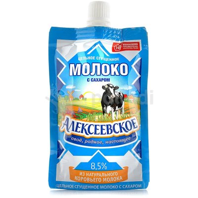 Молоко сгущеное цельное Алексеевское 8,5% 100гр м/п  