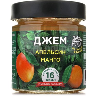 Джем TERRA FRUTTA 200г апельсин/манго ст/б