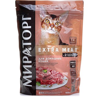 Корм для кошек WINNER MEAT c говядиной Black Angus 400г для домашних Мираторг