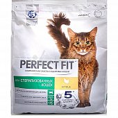 Корм Perfect Fit 1,2кг для кастрированных котов и стерилизованных кошек с курицей