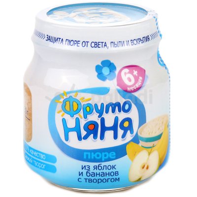 Пюре Фруто Няня 100г яблоко/банан/творог ст/б 