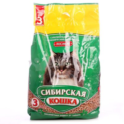 Наполнитель для кошачьих туалетов древесный Сибирская кошка Лесной 3л