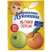 Сок Бабушкино лукошко 200г т/п яблоко персик
