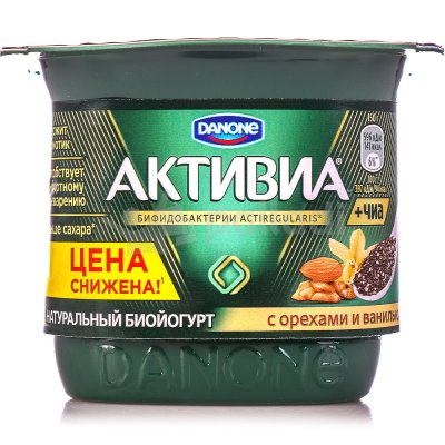 Йогурт Активия 150г с орехами и ванилью (сняли с производства)
