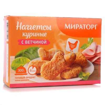 Наггетсы куриные Мираторг 300г с ветчиной