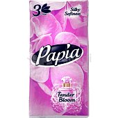 Платочки бумажные PAPIA 3-х слойные 1шт