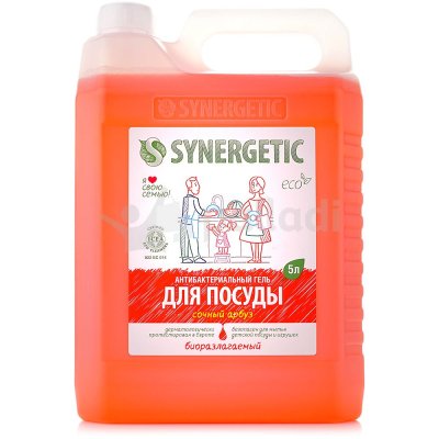 Средство для мытья посуды SYNERGETIC 5л Сочный арбуз