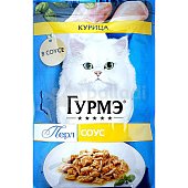 Корм для кошек Гурмэ Перл 75г с курицей в соусе