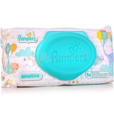 Салфетки влажные PAMPERS Sensitive детские 56шт