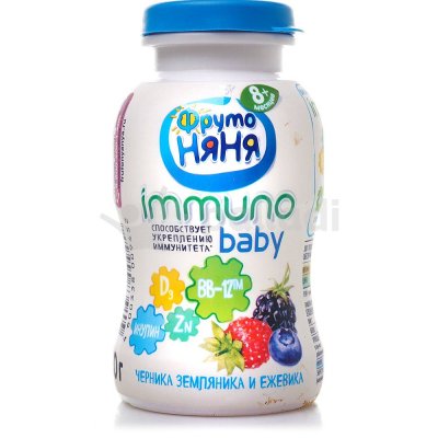 Напиток ФрутоНяня Immuno Baby 100мл 2,7% черника/земляника/ежевика