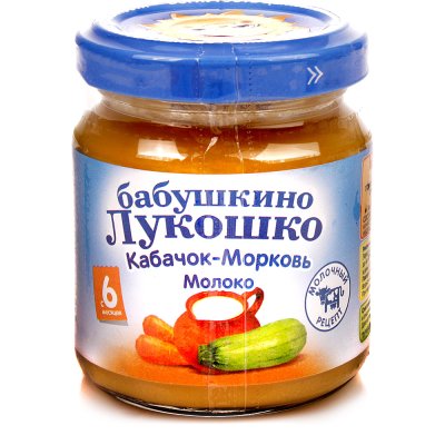 Пюре Бабушкино лукошко 100г кабачок морковь молоко с 6 месяцев