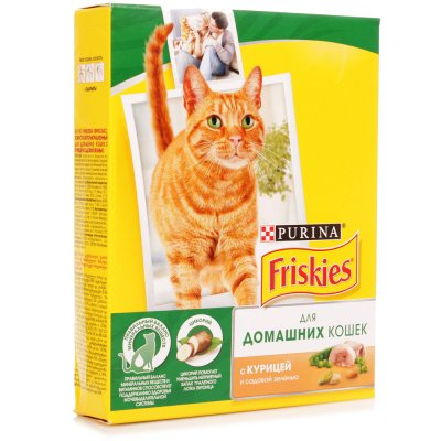 Корм для кошек Purina Friskies 300г для домашних кошек Курица с садовой зеленью
