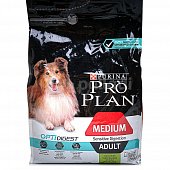 Корм для собак Purina ProPlan для взрослых и средних собак с чувствительным пищеварением 3кг ягненок