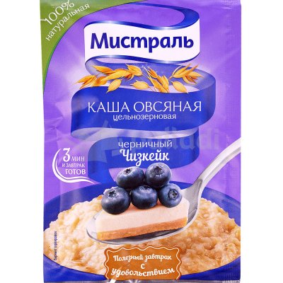 Каша Мистраль 40г овсяная Черничный Чизкейк