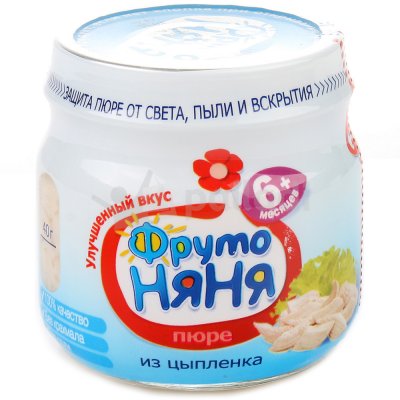 Мясное пюре Фруто Няня 80г из мяса  цыплят ст/б