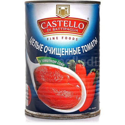 Томаты CASTELLO 400г целые очищенные консервированные ж/б