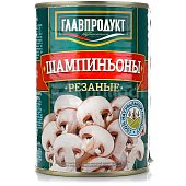 Грибы Главпродукт Шампиньоны резаные 400г ж/б