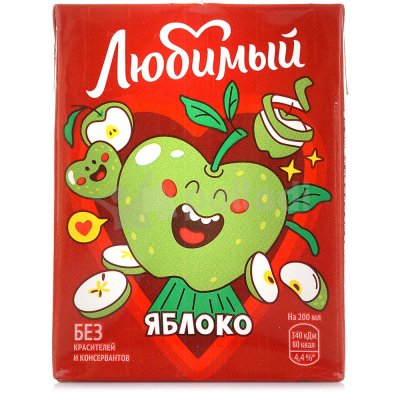 Сок Любимый 200г т/п яблоко