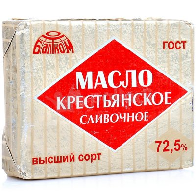 Масло сливочное Балтком180г крестьянское