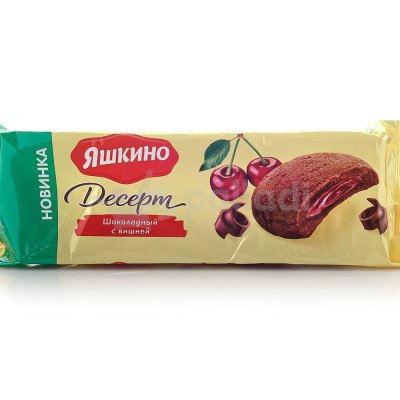 Печенье сдобное Яшкино 165г шоколадный с вишней 
