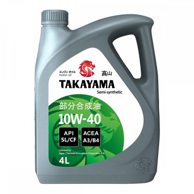 Масло моторное 10W40 SL/CF TAKAYAMA 4л п/синтетическое
          Артикул: 605518