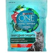 Корм Purina ONE Природа здоровья 750г для стерилизованных кошек  с говядиной