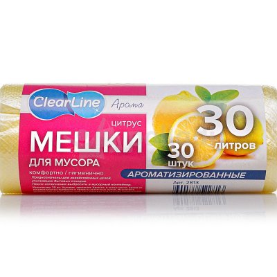 Мешки для мусора ClearLine 30л 30шт аромат цитруса 