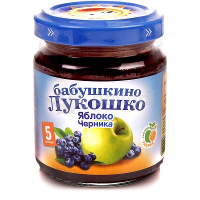 Пюре Бабушкино лукошко 100г яблоко черника с 5 месяцев