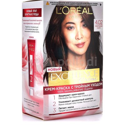 Краска-крем для волос L`OREAL Excellence 4.02 Пленительный каштан