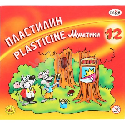 Пластилин со стеком 12цв. Мультики 280018