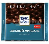 Шоколад Ritter SPORT 100г Темный с цельным миндалем