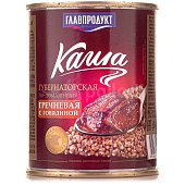 Каша ГлавПродукт гречневая с говядиной 340г ж/б 1/20