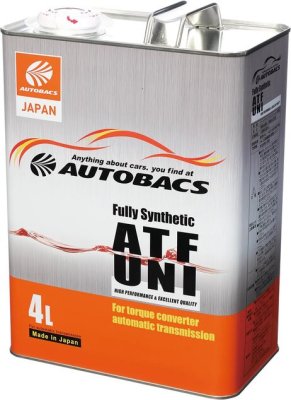 Жидкость трансмиссионная AUTOBACS ATF UNI Fully Synthetic 4л
          Артикул: A01555200